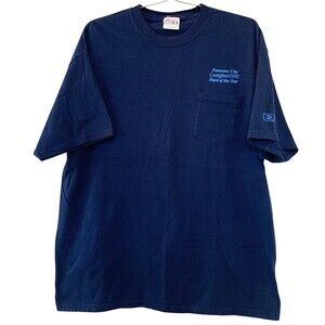 Hanes Beefy T-Shirt 100% Cotton Adults XL (45-48) Front Pocket Logo Workwear